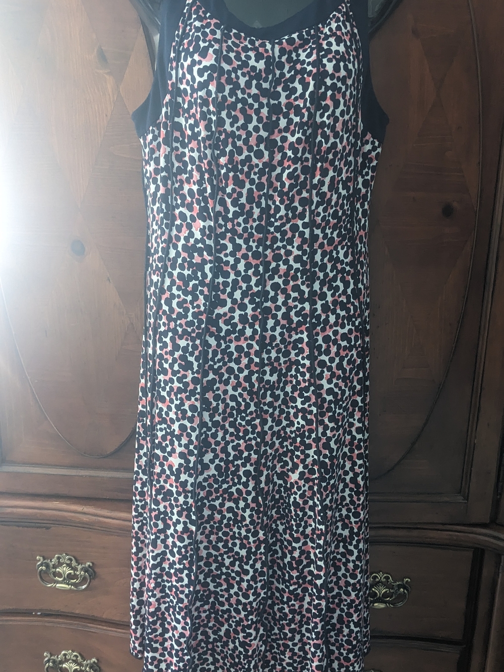 Jessica Howard Pink, Black and Pink Polka Dot Sleeveless Midi Dress 12